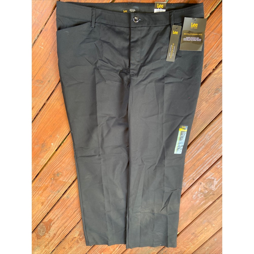 Lee womens Flex Motion Regular Fit Trouser Pants, Black, 18 US NWT